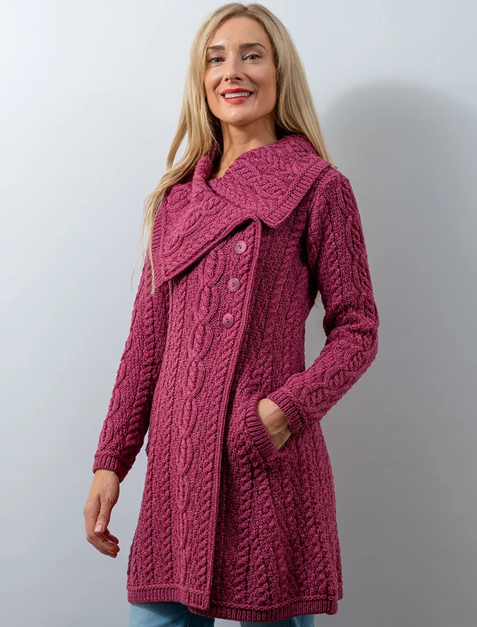 Large Collar Aran Coat - Image 4