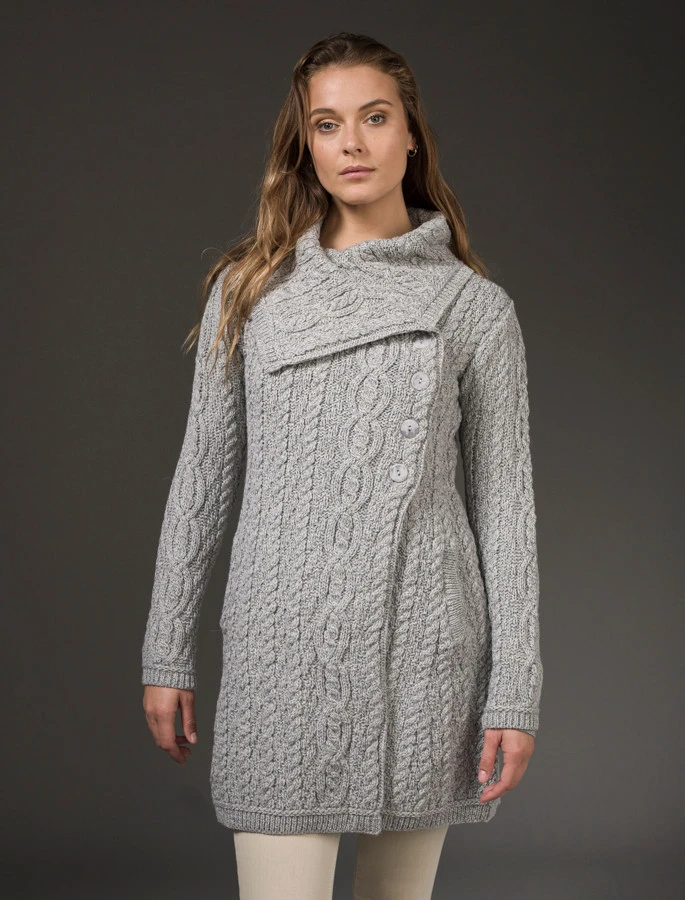 Large Collar Aran Coat - Image 16