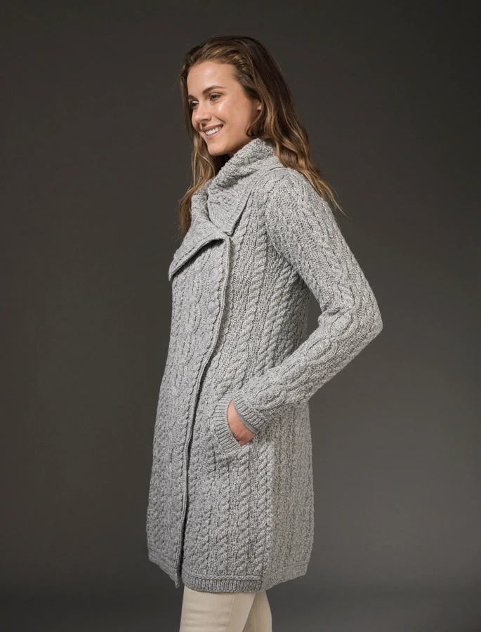 Large Collar Aran Coat - Image 17