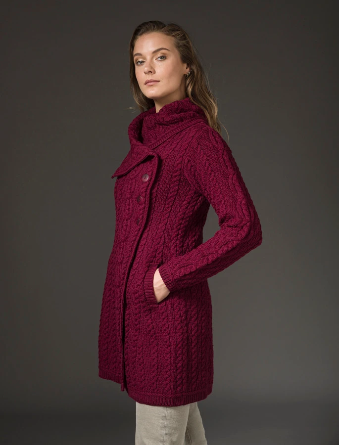 Large Collar Aran Coat - Image 14