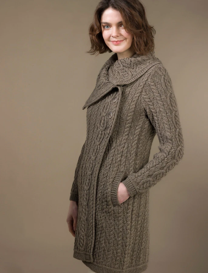 Large Collar Aran Coat - Image 5