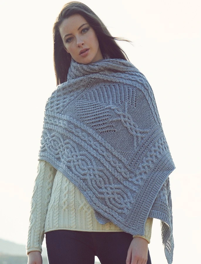Celtic Fairy Tree Cable Knit Shawl - Image 16