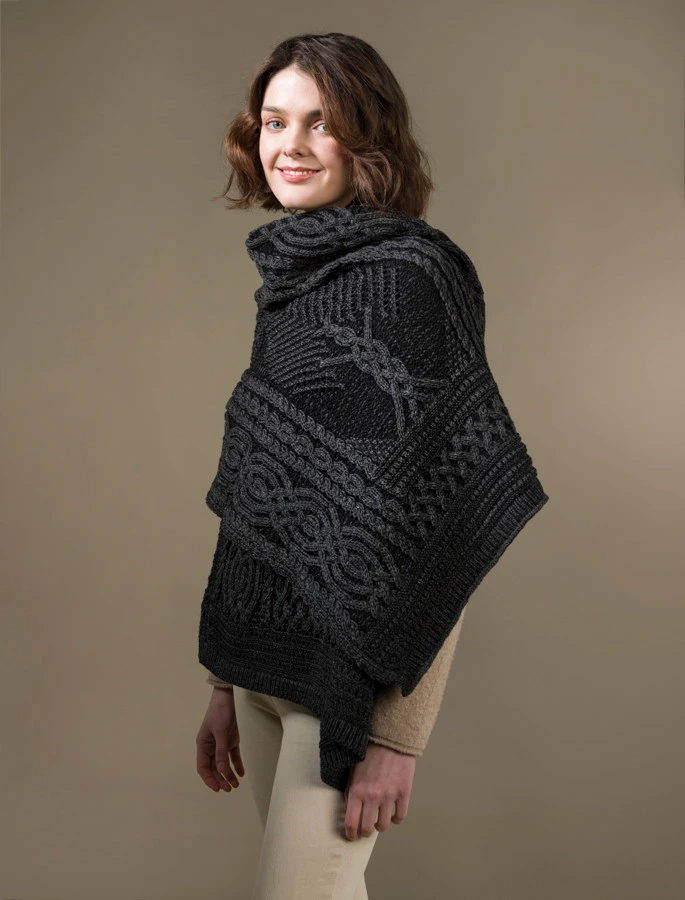 Celtic Fairy Tree Cable Knit Shawl - Image 2