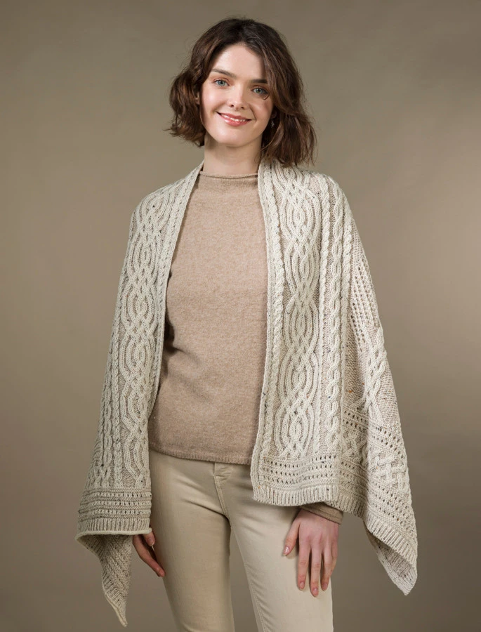 Celtic Fairy Tree Cable Knit Shawl - Image 6