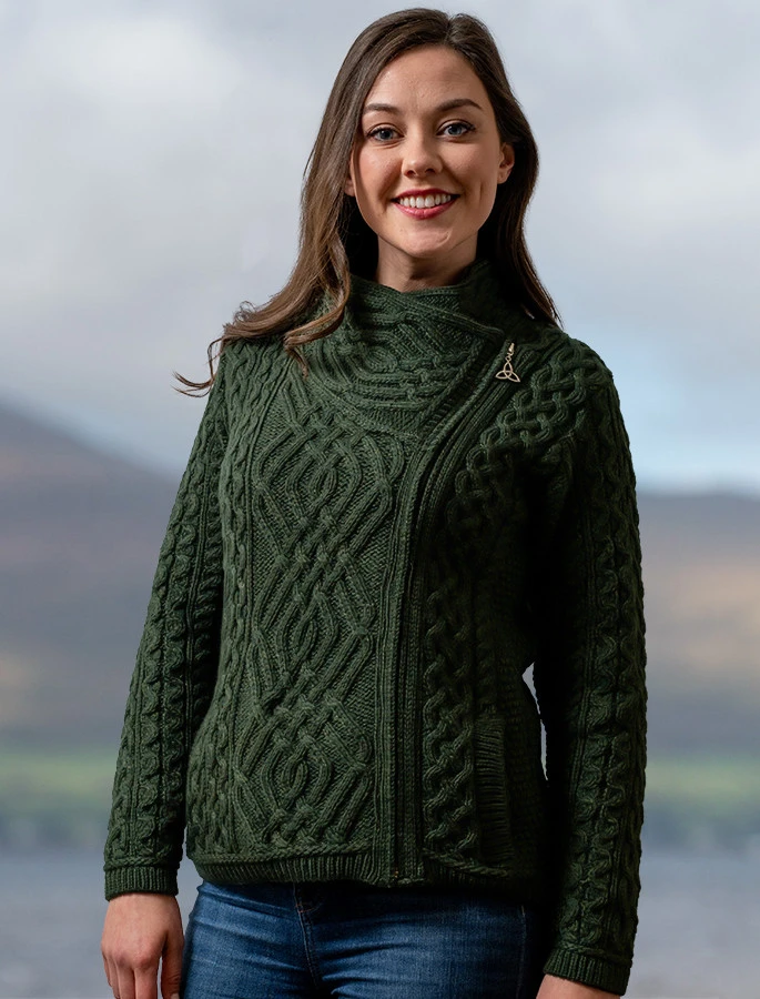 Aran Jacket With Celtic Knot Side Zip - Image 16