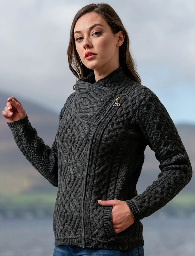 Aran Jacket With Celtic Knot Side Zip - Image 19