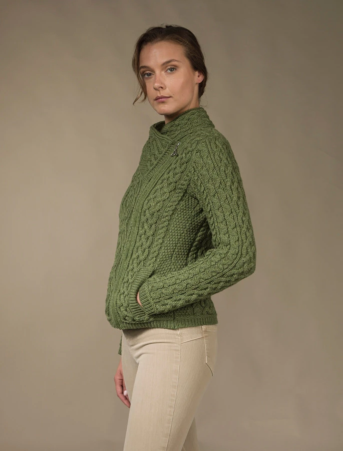 Aran Jacket With Celtic Knot Side Zip - Image 2