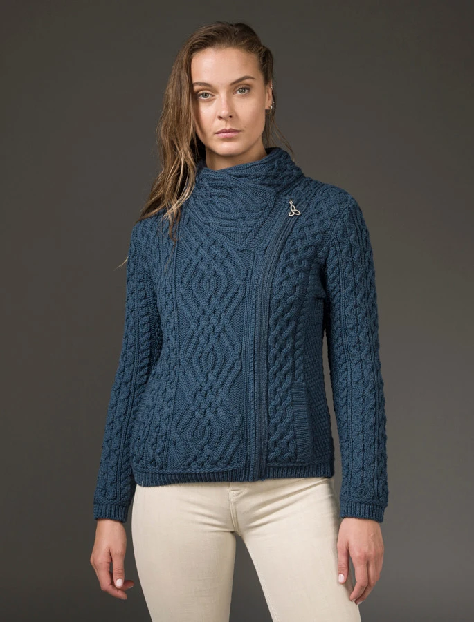 Aran Jacket With Celtic Knot Side Zip - Image 12