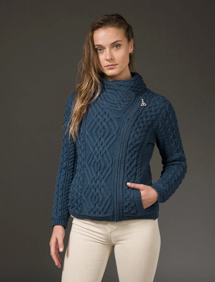 Aran Jacket With Celtic Knot Side Zip - Image 15