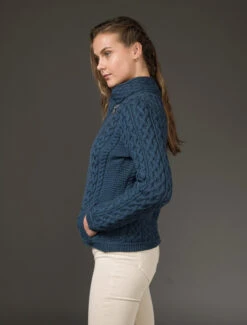 Aran Jacket With Celtic Knot Side Zip