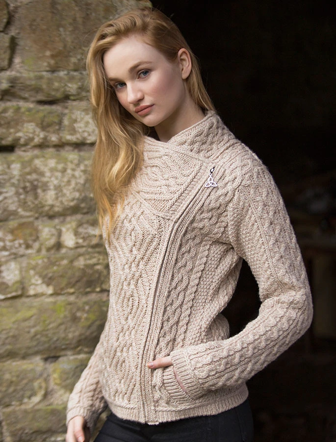 Aran Jacket With Celtic Knot Side Zip - Image 10