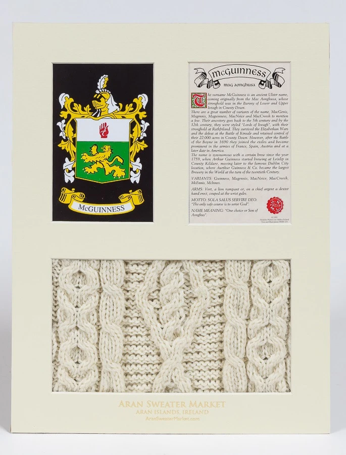 Mc Guinness Clan Aran & History Display